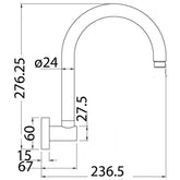 Acl PRY016 Gooseneck Shower Arm